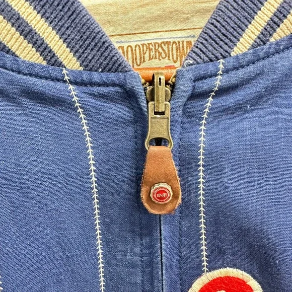 Vintage Sz L New York Yankees Cooperstown Collection Jacket Blue Pinstripe Retro - Picture 5 of 9